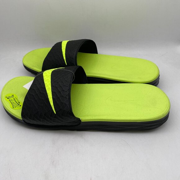 NIKE BENASSI SOLARSOFT BLACK/VOLT #705474-070 US MEN\'S VARIOUS SIZE